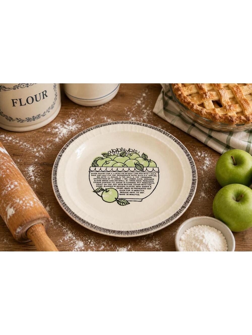 Vintage Royal China Company Jeannette Country Harvest Ironstone Apple Pie Plate